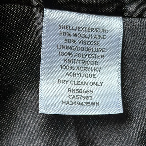 HALOGEN Boiled Wool Viscose Black Zip/Snap Closure Stand Up Collar Coat Size 2XL - Picture 9 of 11